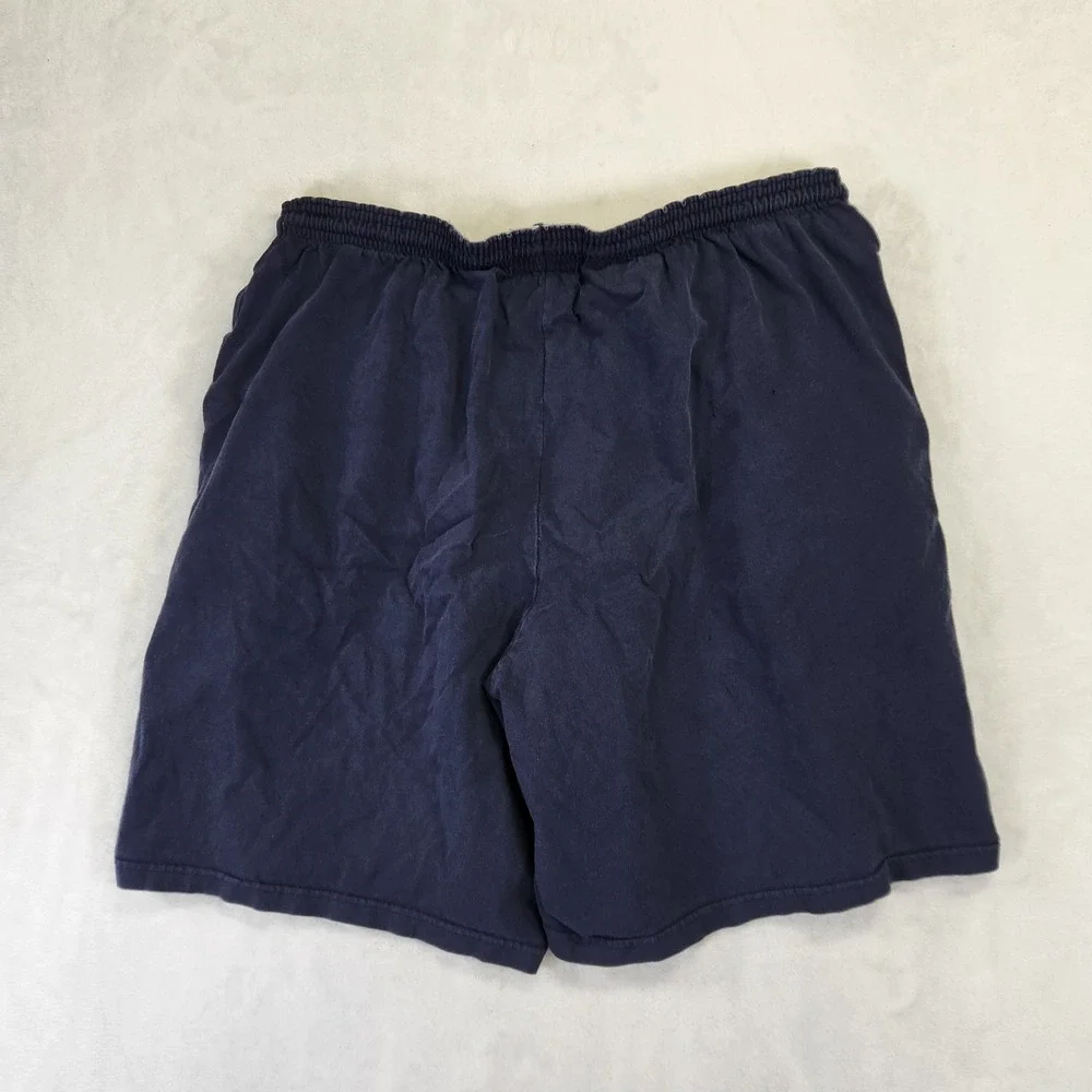 Vintage Champion‎ Navy Blue Jersey Athletic Shorts Mens Large Embroidered Logo